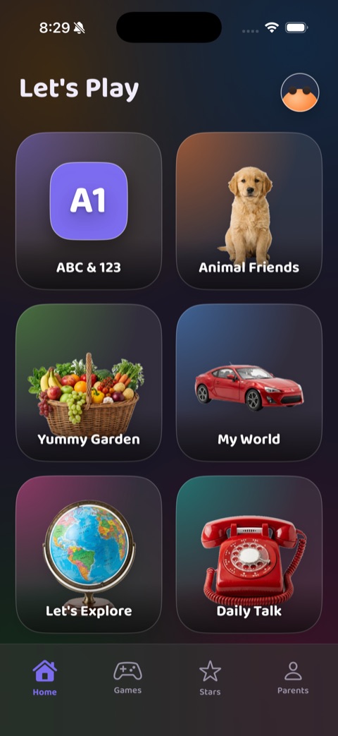 Wibbo screen, dark theme