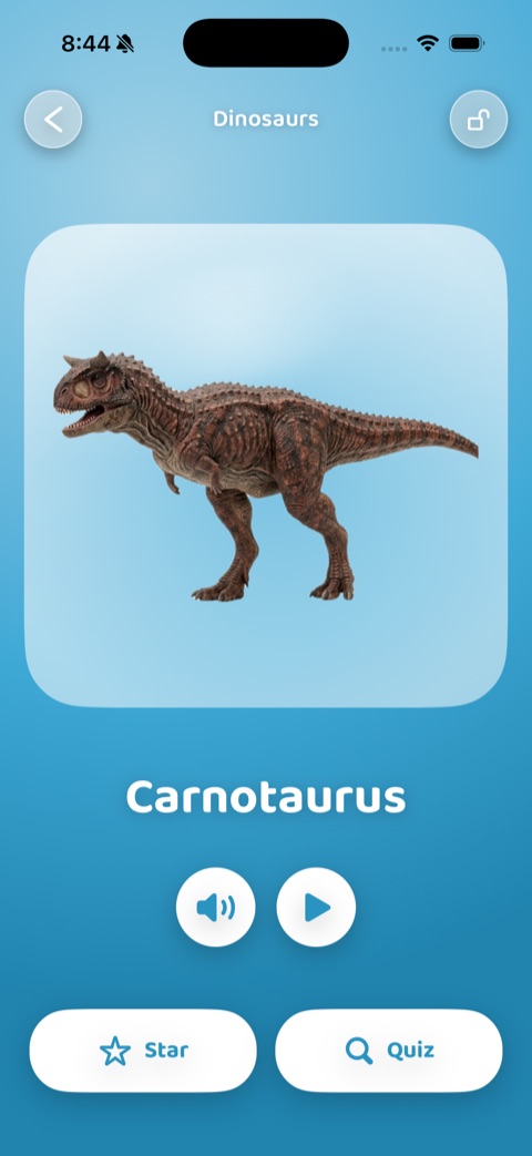 Wibbo dinosaur flashcard